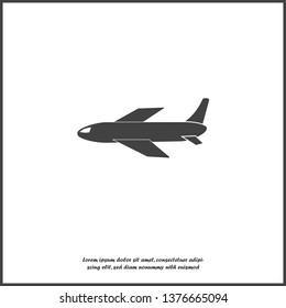 Aircraft or airplane icon on white isolated background on white isolated background. Layers grouped for easy editing illustration. For your design.