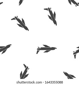 Aircraft or airplane icon seamless pattern on a white background.