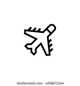 aircraft or airplane icon vector. perfect airplane symbol. web design and mobile design. white background.