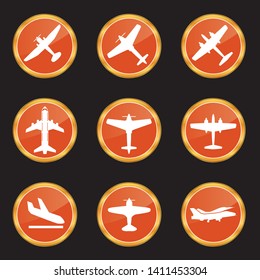 Aircraft or Airplane Icon Vector Silhouette - Vector