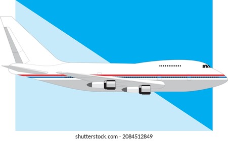 Aircraft Airplane Jet 747 Vehicle Transportation Travel Vector Isolated svg