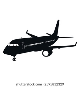 Aircraft or Airplane Silhouette Vector Illustration