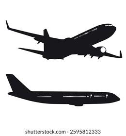 Aircraft or Airplane Silhouette Vector Illustration