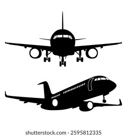 Aircraft or Airplane Silhouette Vector Illustration