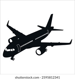 Aircraft or Airplane Silhouette Vector Illustration