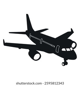 Aircraft or Airplane Silhouette Vector Illustration