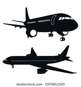 Aircraft or Airplane Silhouette Vector Illustration