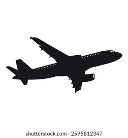 Aircraft or Airplane Silhouette Vector Illustration