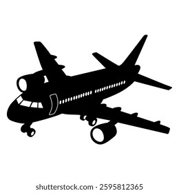 Aircraft or Airplane Silhouette Vector Illustration