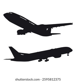 Aircraft or Airplane Silhouette Vector Illustration