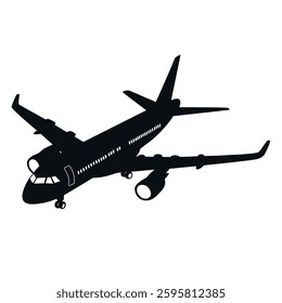 Aircraft or Airplane Silhouette Vector Illustration