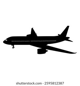 Aircraft or Airplane Silhouette Vector Illustration