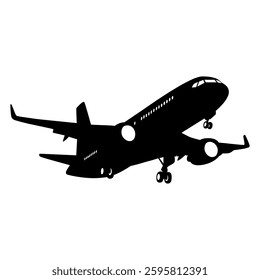 Aircraft or Airplane Silhouette Vector Illustration