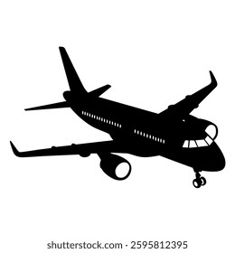 Aircraft or Airplane Silhouette Vector Illustration