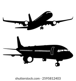 Aircraft or Airplane Silhouette Vector Illustration