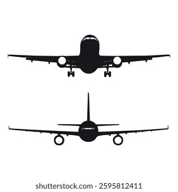 Aircraft or Airplane Silhouette Vector Illustration