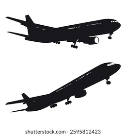 Aircraft or Airplane Silhouette Vector Illustration