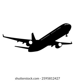 Aircraft or Airplane Silhouette Vector Illustration