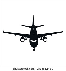 Aircraft or Airplane Silhouette Vector Illustration