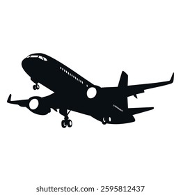 Aircraft or Airplane Silhouette Vector Illustration