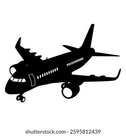 Aircraft or Airplane Silhouette Vector Illustration