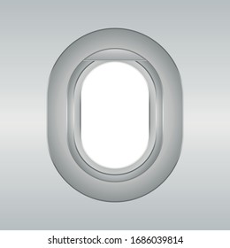 Aircraft, airplane windows with white outside. Travel or tourism concept. Vector illustration in flat style. EPS 10.