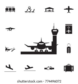 Aircraft in Airport icon. Set of airport element icons. Premium quality aviation graphic design collection icons for websites, web design, mobile app on white background