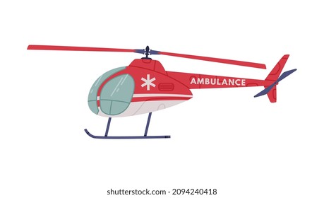 Aircraft as Ambulance Emergency Rescue Service Vehicle and Medical Care Transport Vector Illustration