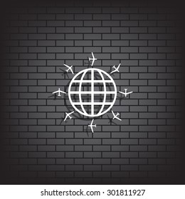 Aircraft around the world. icon. vector design