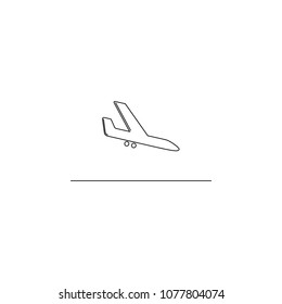 aircraft arrival illustration. Element of airport for mobile concept and web apps. Thin line illustration of aircraft arrival can be used for web and mobile. Premium icon on white background