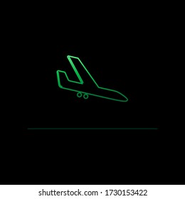 icono nolan de llegada de aviones. Línea delgada simple, contorno vector de iconos del aeropuerto para ui y ux, sitio web o aplicación móvil