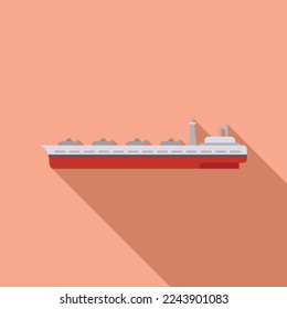 Aircraft battleship icon flat vector. Navy ship. Military naval