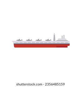 Aircraft battleship icon flat vector. Navy ship. Military naval isolated
