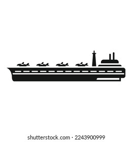 Aircraft battleship icon simple vector. Navy ship. Military naval