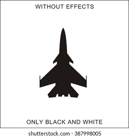 Aircraft. Black silhouette on white