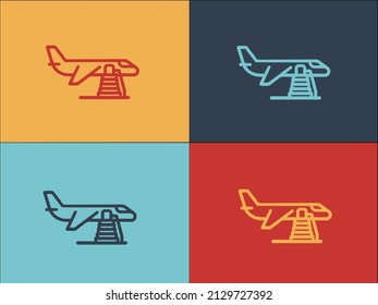 Logo-Vorlage für Flugboarding, einfaches Flachbild-Symbol für Reisen, Luftfahrzeuge, Flugzeug