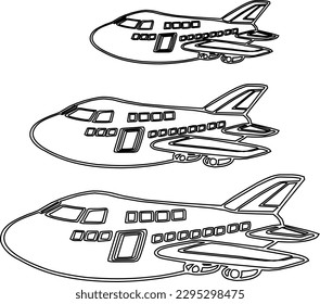 Aircraft Boeing 747 Vector isolated on white background svg
