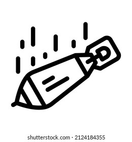 aircraft bomb line icon vector. aircraft bomb sign. isolated contour symbol black illustration