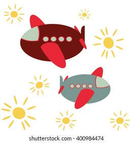 aircraft card. Vector Illustration