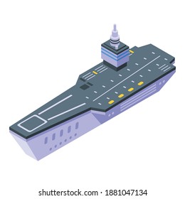 Icono de ataque de aerolíneas. Isometric, icono del vector de ataque de portaaviones para el diseño web aislado en fondo blanco