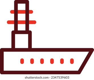 Aircraft Carrier Glyph Two Color Icon For Personal And Commercial Use.
