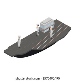 Aircraft carrier icon. Isometric illustration of aircraft carrier vector icon for web