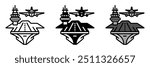 Aircraft Carrier Icon, A large naval vessel equipped to deploy, recover, and support aircraft operations at sea, serving as a mobile airbase.