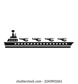 Aircraft carrier icon simple vector. Navy ship. Military warship