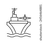 aircraft carrier icon, vector best line icon.