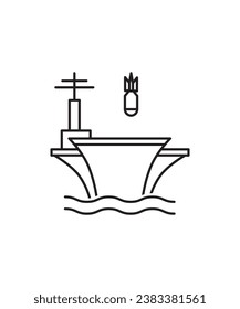 aircraft carrier icon, vector best line icon.