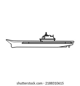 Aircraft Carrier Military Ship Vector Icon Stock Vector (Royalty Free ...