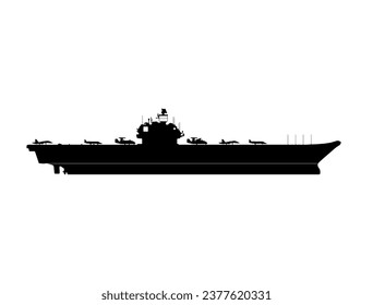 Aircraft carrier silhouette vector art