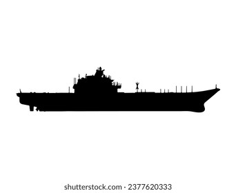 Aircraft carrier silhouette vector art