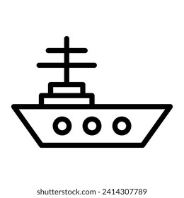 Aircraft Carrier Vector Line Icon Design